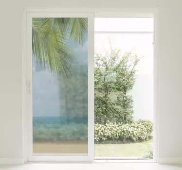 Vinilo ventana paisaje a playa caribeña - TenVinilo