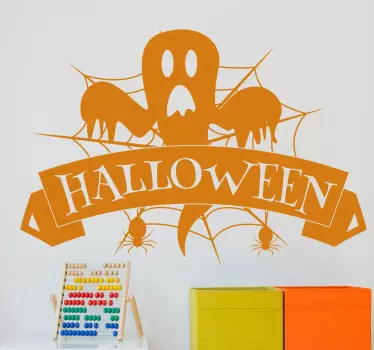 Vinilos halloween cartel fantasma - TenVinilo