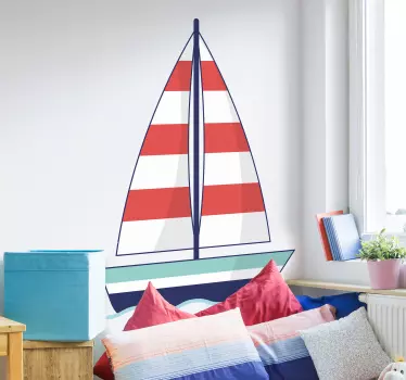 Vinilos infantiles pared cabecero barco - TenVinilo