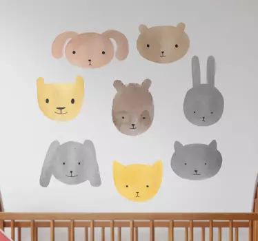 Vinilos para bebés círculo animales - TenVinilo