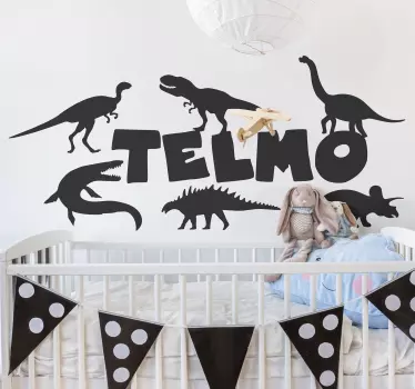 Vinilos de dinosaurios para niños con nombre - TenVinilo