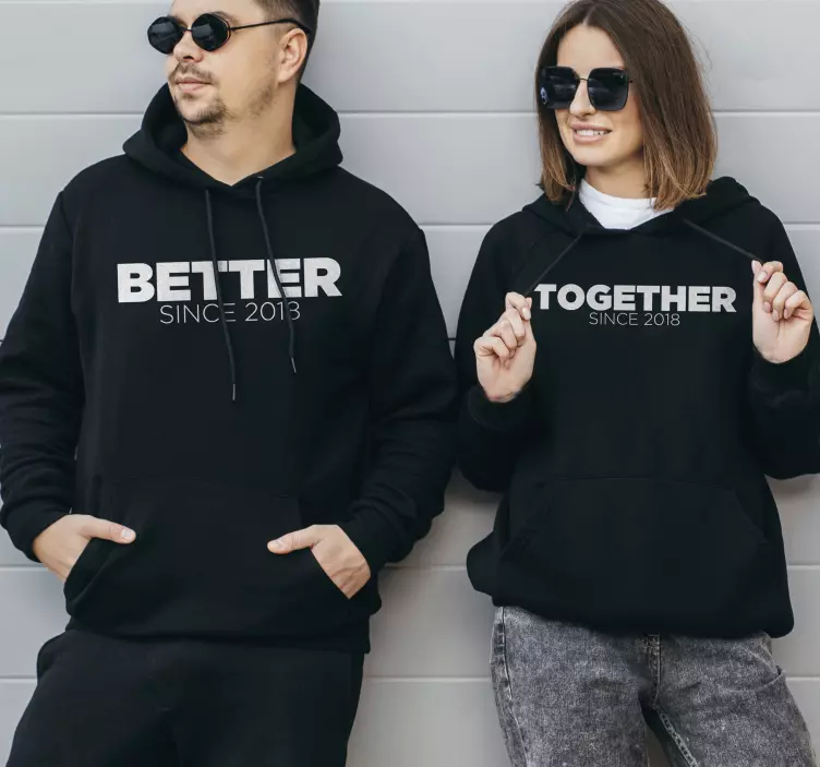 Camisetas parejas better together - TenVinilo
