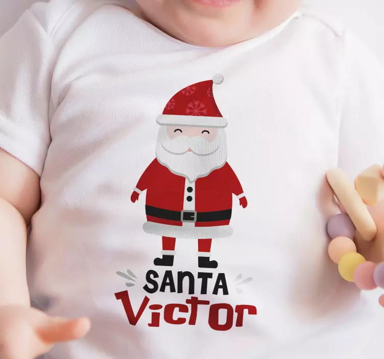 Camiseta navideña Papá Noel con nombre - TenVinilo