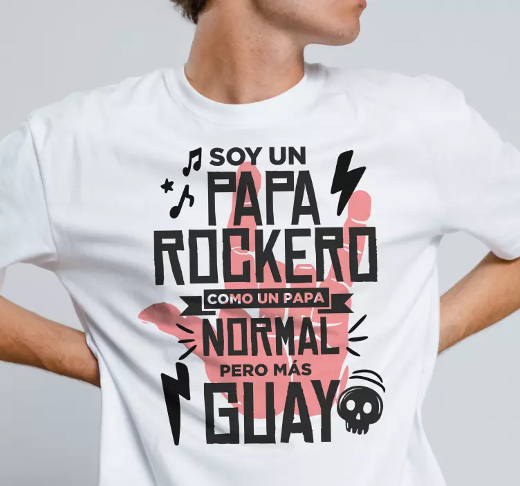 Camiseta frase soy un papa rockero - TenVinilo