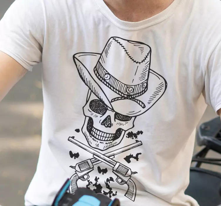 Camiseta calavera de vaquero - TenVinilo