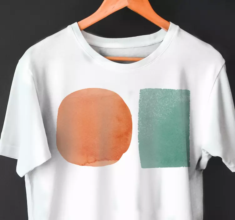 Camiseta impresión de rectángulo y círculo colorido - TenVinilo