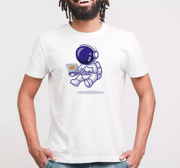Camiseta laptop del astronauta - TenVinilo