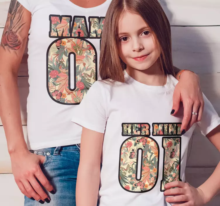 Camiseta madre e hija mamá y su mini - TenVinilo