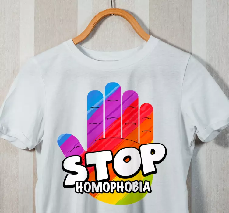 Camiseta mensaje para detener la homofobia - TenVinilo