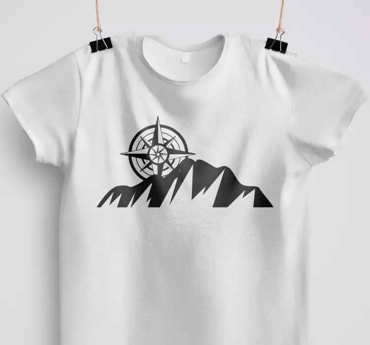 Camiseta montaña y brújula - TenVinilo