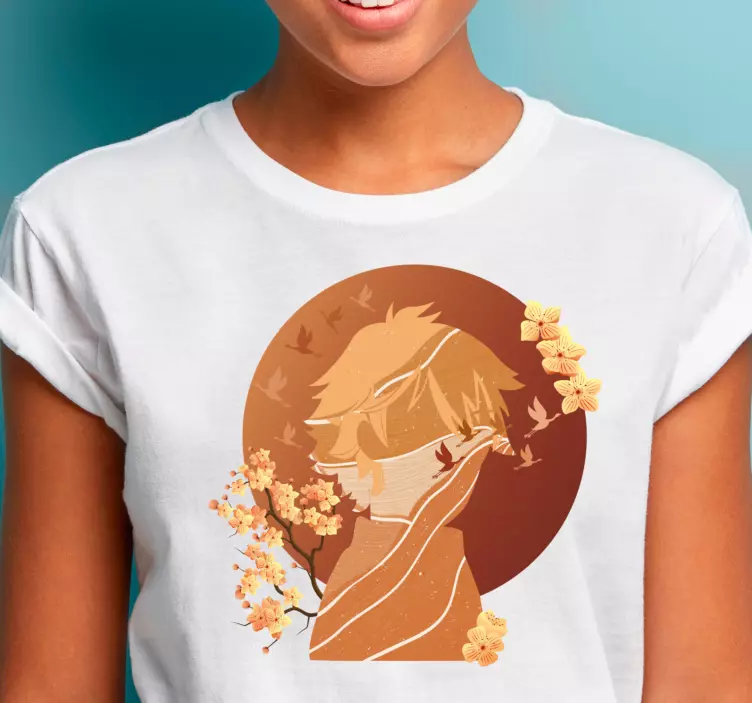 Camiseta personalizada personaje de anime naranja - TenVinilo