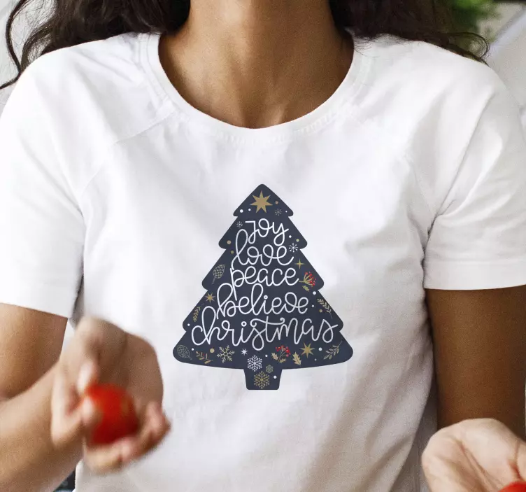 Camiseta navideña árbol con cita - TenVinilo