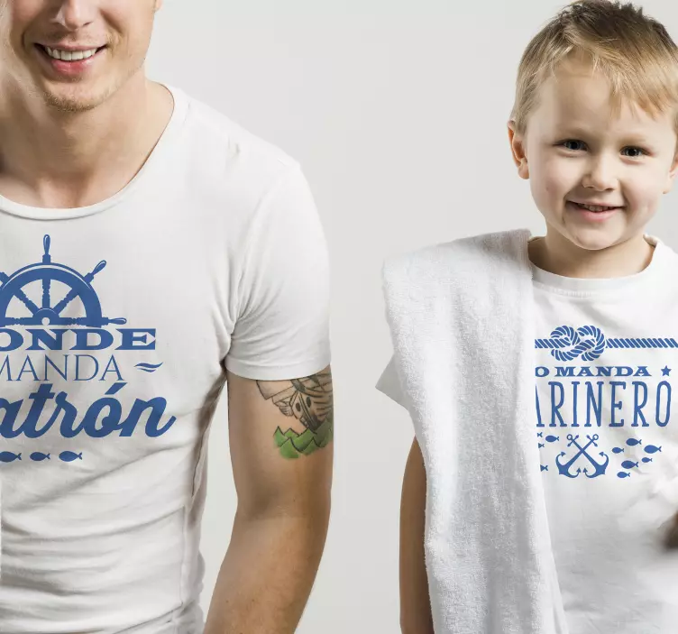 Camiseta padre e hijo donde manda patrón - TenVinilo