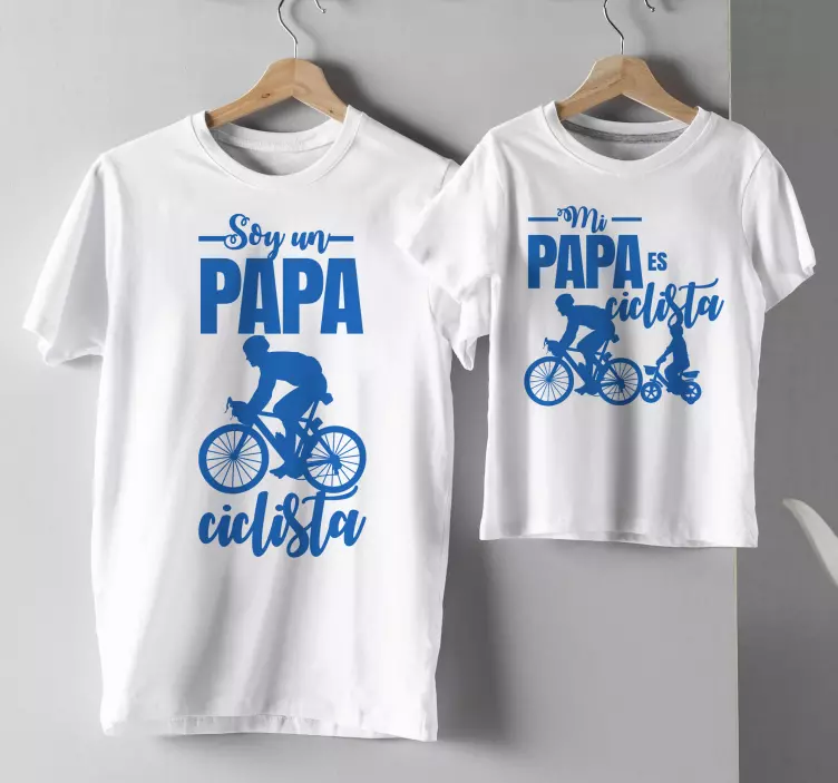 Camiseta padre e hijo papá ciclista - TenVinilo