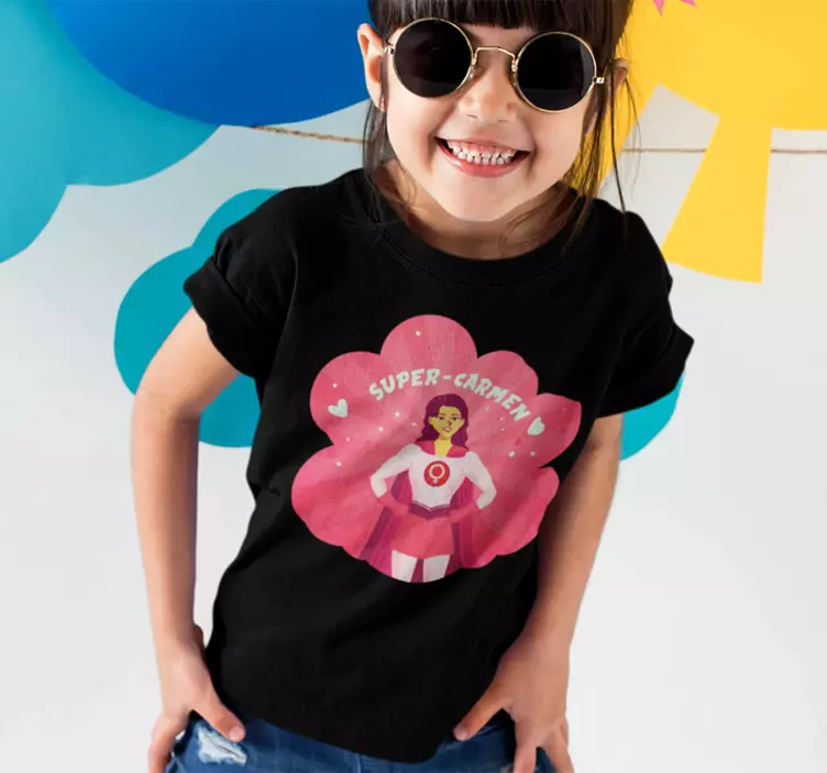 Camiseta Superwoman para niña con nombre - TenVinilo