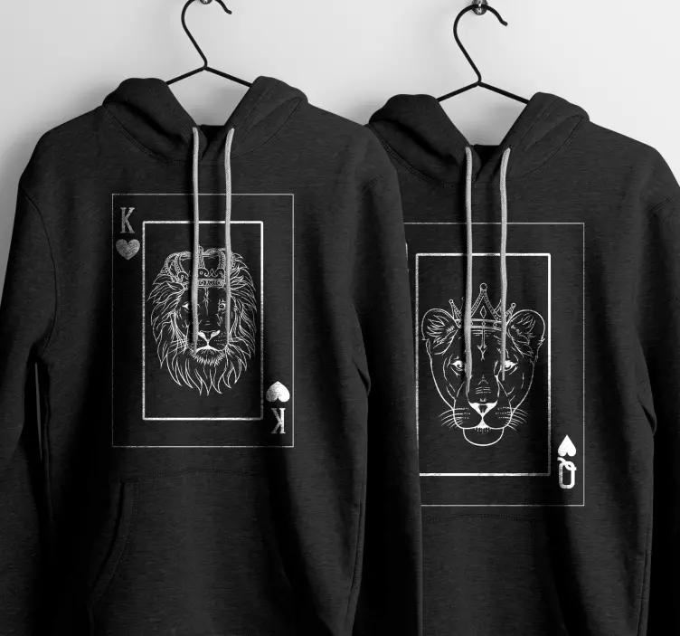 Camisetas de novios corazones y leones - TenVinilo