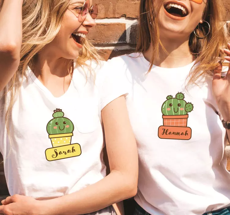 Camisetas parejas Hermosos cactus mujer - TenVinilo