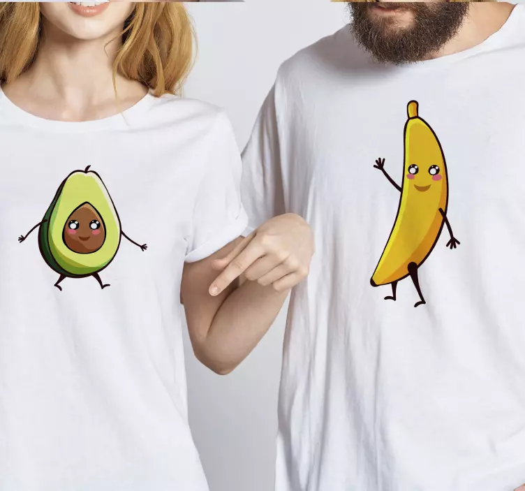 Camisetas parejas Plátano y aguacate - TenVinilo