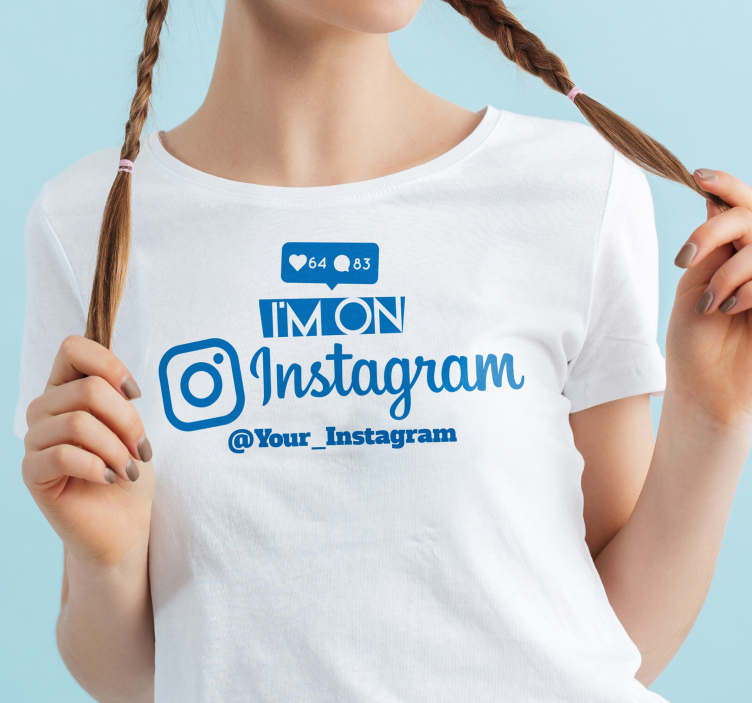 Camisetas con nombre instagram personalizable para jóvenes - TenVinilo