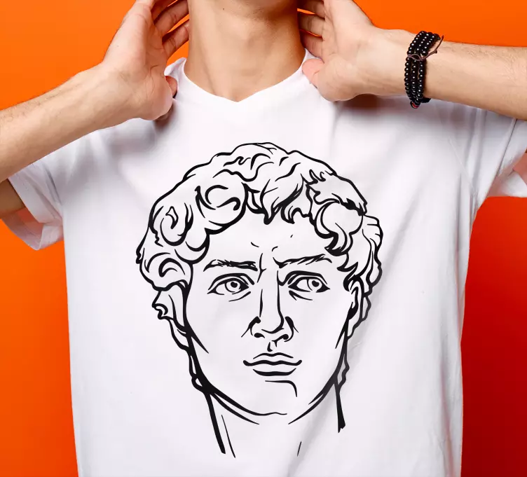 Estatua griega cabeza de david camiseta personalizada - TenVinilo