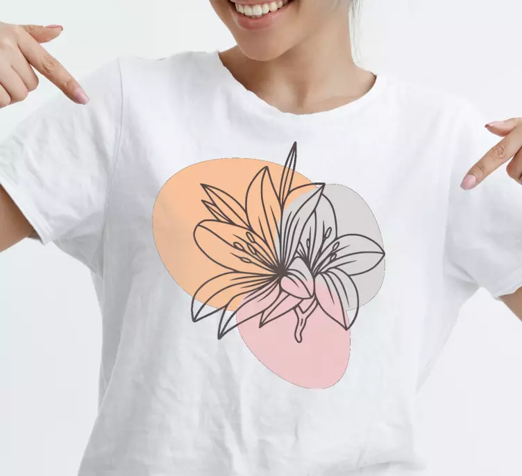Lindo par de flores camiseta de diseño minimalista - TenVinilo