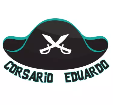 Camiseta niños sombrero corsario con nombre - TenVinilo