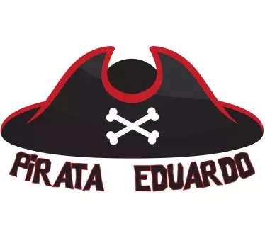 Camiseta niños sombrero pirata con nombre - TenVinilo
