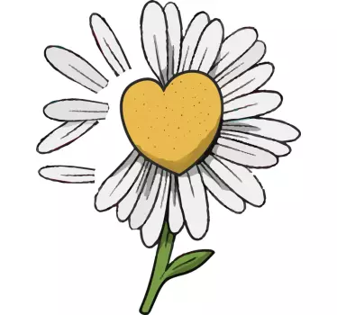 Camiseta bebé corazón de flor margarita - TenVinilo