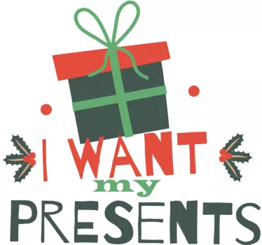 Camiseta de Navidad frase quiero regalos - TenVinilo