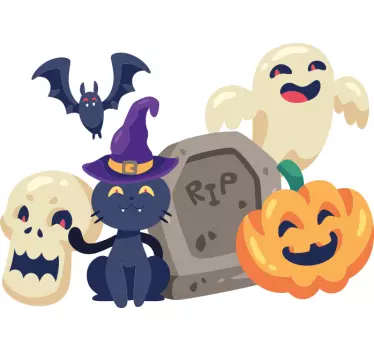 Camiseta Halloween divertidos personajes - TenVinilo