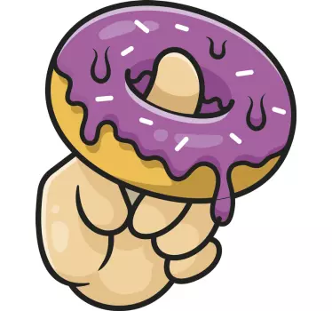 Camiseta niños dedo sosteniendo donut - TenVinilo