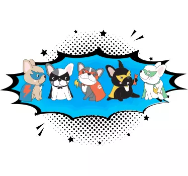 Camiseta niños colección perros superhéroes - TenVinilo