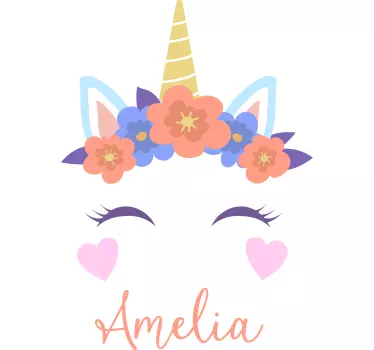 Camiseta niños unicornio floral encantado - TenVinilo