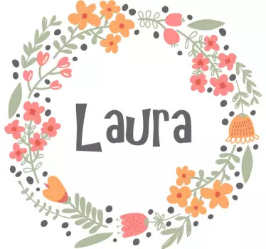 Camiseta niños diseño floral encantador con nombre - TenVinilo