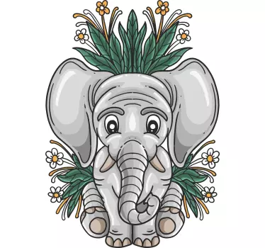 Camiseta niños ilustración de elefante lindo - TenVinilo