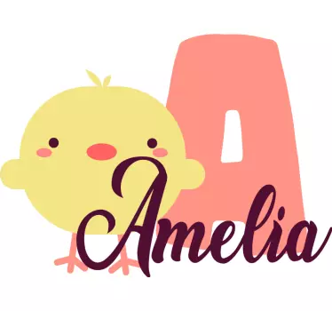 Camiseta niños pollito lindo y nombre - TenVinilo