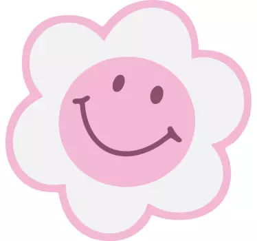 Body bebé Flor rosa y blanco carita sonriente - TenVinilo