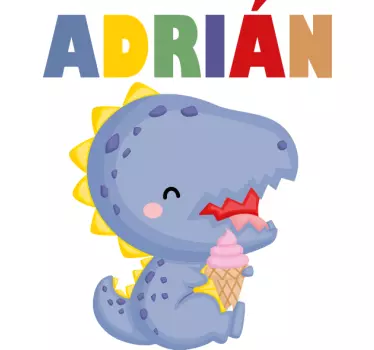Camiseta niños Dinosaurio y nombre personalizado - TenVinilo