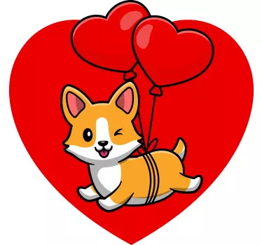 Camiseta niños corgi con globos de corazón - TenVinilo