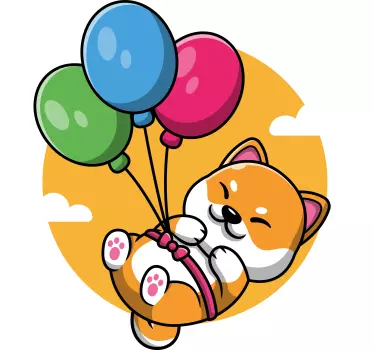 Camiseta niños Perro chino y globos - TenVinilo