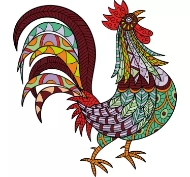 Camiseta niños diseño gallo colorido - TenVinilo