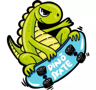 Camiseta niños bebé dinosaurio patinando - TenVinilo