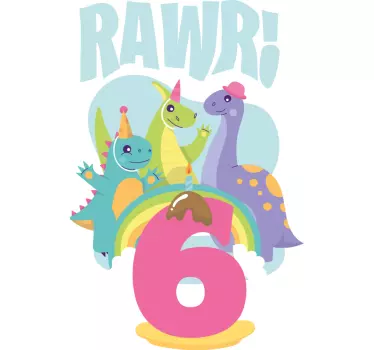 Camiseta niños Fiesta de dinosaurio rawr - TenVinilo