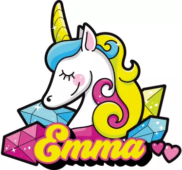Camiseta niños unicornio colorido con nombre - TenVinilo