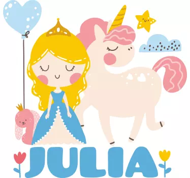 Camiseta niños tema de unicornio princesa linda - TenVinilo