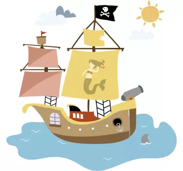 Camiseta niños aventura en el barco pirata - TenVinilo
