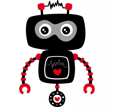 Camiseta niños Camiseta robot dibujos animados negro - TenVinilo