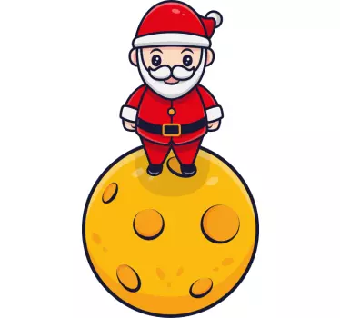 Camiseta niños santa de pie en la luna - TenVinilo