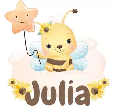 Camiseta niños abeja linda y estrella - TenVinilo