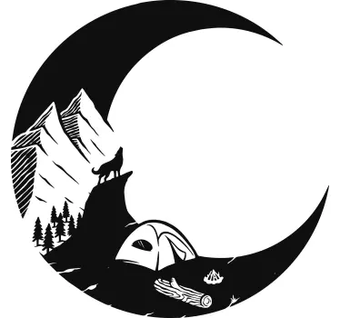 Camiseta niños escena de camping a la luz de la luna - TenVinilo